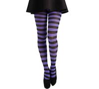 Pamela Mann Neon Twickers Gestreift Striped Strumpfhose - Neon Lila Flo Purple