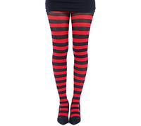 Pamela Mann Neon Twickers Gestreift Striped Strumpfhose - Neon Rot Flo Red