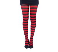 Pamela Mann Nylon-Strumpfhose geringelt, Rot Schwarz