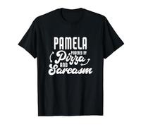 Pamela Pizza und Sarkasmus Spruch Lustig Pamela Name Preisgünstiges Grafik-T-Shirt, Herren, Schwarz, XL