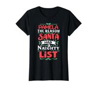 Pamela Weihnachtsmann Spruch Lustig Pamela Name Preisgünstiges Grafik-T-Shirt, Damen, Schwarz, M