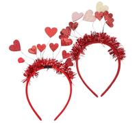 PAMINGONO 2 Stück Herz Stirnbänder für Damen und Herren Leichtes Valentinstag Haar Accessoire aus Langlebigem Material Party und Hochzeitskopfschmuck