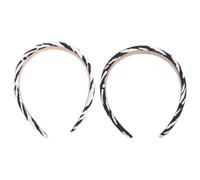 PAMINGONO 2 Stück Kuh Stirnband für Damen Breites Vintage Haarband aus Stoff und Metall Robust und Modisch zum Ausgehen für Partys