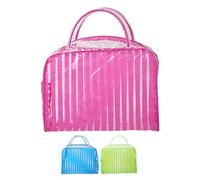 PAMINGONO 3 Stück wasserdichte Transparente Kulturbeutel PVC Reise Kosmetiktasche mit Reißverschluss Robuste Make up Organizer Beutel in Rot Grün Blau für Flugzeug Handgepäck und Camping