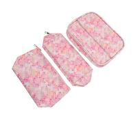 PAMINGONO 3stücke Teiliges Pu Kosmetiktasche Wasserdichtes Dekoratives Make-up Bag Für Damen Multifunktional Fischschuppen-Design Für Reisen Und Alltag