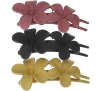 PAMINGONO Haarspangen Rutschfest und Praktisch 3 Stück pack mit Blumenmuster aus PC Material Elegantes Design für Damen bei Freizeit und Formellen Anlässen