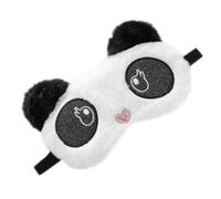 PAMINGONO Panda Schlafmaske aus Plüsch mit Stickerei Schwarze Augenbinde mit Elastischem Band Lichtblockierend für Reisen und Zuhause