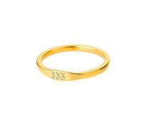 PAMTIER Damen Edelstahl Engel Nummer 333 Ring Gold Zierlich Personalisiert Numerologie Siegel Ring für Sie Größe 62 (19.7)