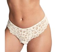 Panache Allure Brasilianische Damen-Slips mit Spitzendetail, Schlüsselloch-Rücken und Goldring-Akzent, Elfenbein, XL