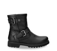 Panama Jack Damen Felina B33 Schwarze Wasserdichte Leder-Schnallen-Stiefeletten