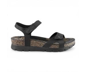 Panama Jack Damen-Keil-Schwarze Leder-Plattformsandalen - Sulia B2 US 39
