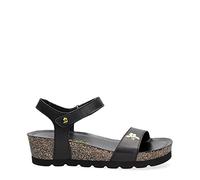 Panama Jack Damen Sandaletten Capri Blosson, Frauen Sandalen,Klettverschluss,Strandschuhe,high,Heels,Stilettos,offene,hoher,Schwarz,38 EU / 5 UK
