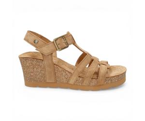 Panama Jack Damen Wedge-Heelbark Braune Wildledersandalen - Vero B1 EU 37