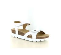 Panama Jack Damen-Wedge-Weißleder-Leder-Plateausandalen - Sulia B1