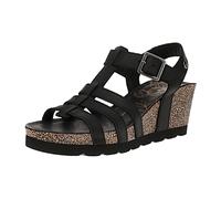 Panama Jack Sandaletten für Damen aus Italien, Spanien und Portugal für Damen, schwarz, Größe 37 EU