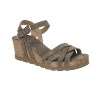 Panama Jack Vera B5 Keil Sandale grau Velour für Damen, grau, Größe 40 EU