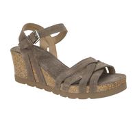 Panama Jack Vera B5 Keil Sandale grau Velour - Größe 39