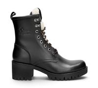 Panama Jack Wasserdichte warme Schnürstiefel mit Absatz aus schwarzem Leder für Damen - Tibi B1 EU40