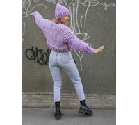 PANAPUFA Handgestrickte Chunky Beanie - 100 % Merinowolle lilac violett