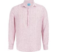Panareha Gestreiftes Leinen-Popover-Hemd für Herren Sardegna Rot (XL)