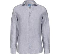 Panareha Gestreiftes Leinenhemd für Herren Corsica Blau (M)
