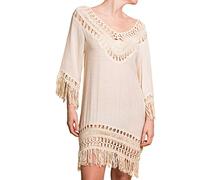 PANASIAM Ibiza Strandtunika Damen - luftiges Strandkleid Sommer aus 100% Baumwolle - Boho Tunika/Strandponcho, Pareo & Kimono Cover Up für Strand, Urlaub & Festival