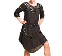 PANASIAM Ibiza Strandtunika Damen - luftiges Strandkleid Sommer aus 100% Baumwolle - Boho Tunika/Strandponcho, Pareo & Kimono Cover Up für Strand, Urlaub & Festival