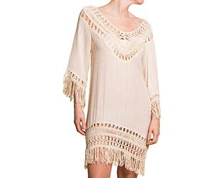 PANASIAM Ibiza Strandtunika Damen - luftiges Strandkleid Sommer aus 100% Baumwolle - Boho Tunika/Strandponcho, Pareo & Kimono Cover Up für Strand, Urlaub & Festival