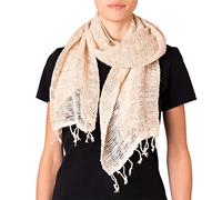 PANASIAM scarf cotton woven, cream, 165x50cm