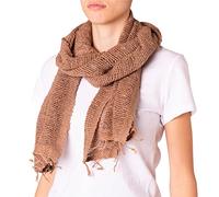PANASIAM scarf cotton woven, light brown, 165x50cm