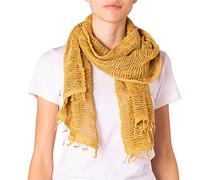PANASIAM scarf cotton woven, saffron yellow, 165x50cm