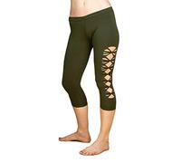 PANASIAM Wati Bio-Leggings 3/4 L in Olive-Green