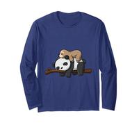 Panda Faultier Sloth Schlafanzug Faultier Schlafshirt Frauen Langarmshirt