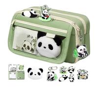 Panda-Federmäppchen - 8,66-Zoll-Etui | Oxford-Stoff-Organizer - Niedliche Bleistifttasche Mit Großem Fassungsvermögen Und Reißverschluss, Mit Zubehör Für Studenten, , Bürobedarf Und Tägliche A