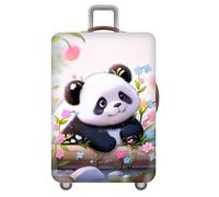 Panda Fisch Katze Blumen Sternenhimmel KofferhüLle,Elastische,Waschbare,Elastische KofferschutzhüLle,Staubdicht Und Kratzfest Luggage Cover,FüR Kinder,MäDchen,Erwachsene (Panda,M(22-24inch))
