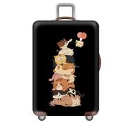 Panda Fisch Katze Blumen Sternenhimmel KofferhüLle,Elastische,Waschbare,Elastische KofferschutzhüLle,Staubdicht Und Kratzfest Luggage Cover,FüR Kinder,MäDchen,Erwachsene (Katze,XL(29-32inch))