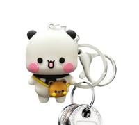 Panda Keyring Toy - PP, 1,18 x 1,18 x 1,97 Zoll Couple Bear Panda Doll Key Holder Decor Cute Design | Lightweight And Adorable Bag Charm, Animal Keychain Accessory For Keys, Handbags, Backpacks, Trave