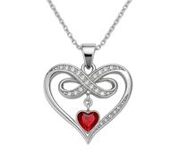 PANDA LUXURY JEWELLERY Damen Halskette 925 Silber - Unendlichkeit Herz Kette mit Infinity Anhänger & Kristall - Zirkonia Schmuck - Geschenk für Freundin, Frau, Mutter (Light Siam)