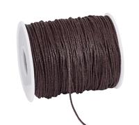 PandaHall 1 Rolle 1 mm 100 Yards Waxed Cotton Cord Thread Perlenschnur für Schmuckherstellung Crafting Perlen Makramee CoconutBrown Grau2