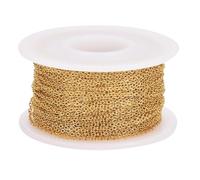 Pandahall 10m Edelstahl-Kabelketten Spulenkette Twisted Cross Kette für Halskette Schmuckherstellung, Golden