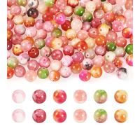 PandaHall 120 Stück natürliche Jade-Edelsteinperlen, 8 mm, rund, lose Kristallsteine, rosa Perlen für Schmuckherstellung, Armband, Halskette, Ohrringe, Handwerk