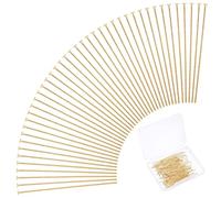 PandaHall 24K Gold Flachkopfstifte 100 Stück 304 Edelstahl 35 mm Schmuckherstellung Stifte 23 Gauge Perlenstift Biegbarer Drahtstift Für Ohrring Anhänger Armband Halskette Schmuck DIY Handwerk
