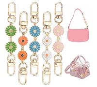PandaHall 5 Stück Geldbörsenriemenverlängerung 2 Größen Sonnenblumen-Kettenriemenverlängerung Kurze Dekorative Taschenketten Goldene Handtaschen-Verlängerungskette Für Crossbody-Schulter-Handtaschen