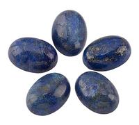 PandaHall 5pcs 18x13mm Oval Natürliche Lapis Lazuli Edelstein Cabochons Flache Rückseite Chakra Stein Stücke Kein Loch für Schmuck Handwerk Armband Halskette Herstellung
