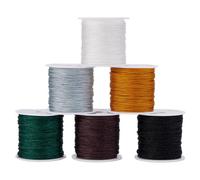 PandaHall 6 Rollen Nylonschnur, 0.8mm Nylon Knotenschnur Nylonfaden Schnur DIY Geflochtene Kugel Schmuck Machen Schnur Garn for Makramee Schmuck Halskette Armband Handwerk Bastel