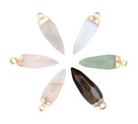 PandaHall 6 Stück Edelstein Quarz Kugel Anhänger, Quarz Facettierte Chakra Stein Kristall Halskette Anhänger Für DIY Schmuckherstellung Halskette Armband