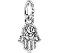 PANDELLA Passions-Anhänger aus Sterling-Silber: Hand, Auge & Feder (Hamsa Hand Anhänger)