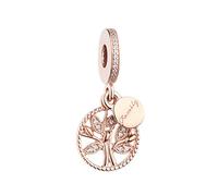 PANDOCCI 2017 herbst rose gold familie baum erbe baumeln klar cz perlen authentische 925 sterling silber diy passt für original pandora armbänder charme schmuck