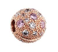 PANDOCCI 2017 neue herbst rose kosmischen sterne clip klar cz perlen authentische 925 sterling silber diy passt für original pandora armbänder charme schmuck