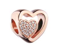 PANDOCCI 2017 neue herbst Rose verbunden zusammen herz klar cz perlen authentische 925 sterling silber diy passt für original pandora armbänder charme schmuck